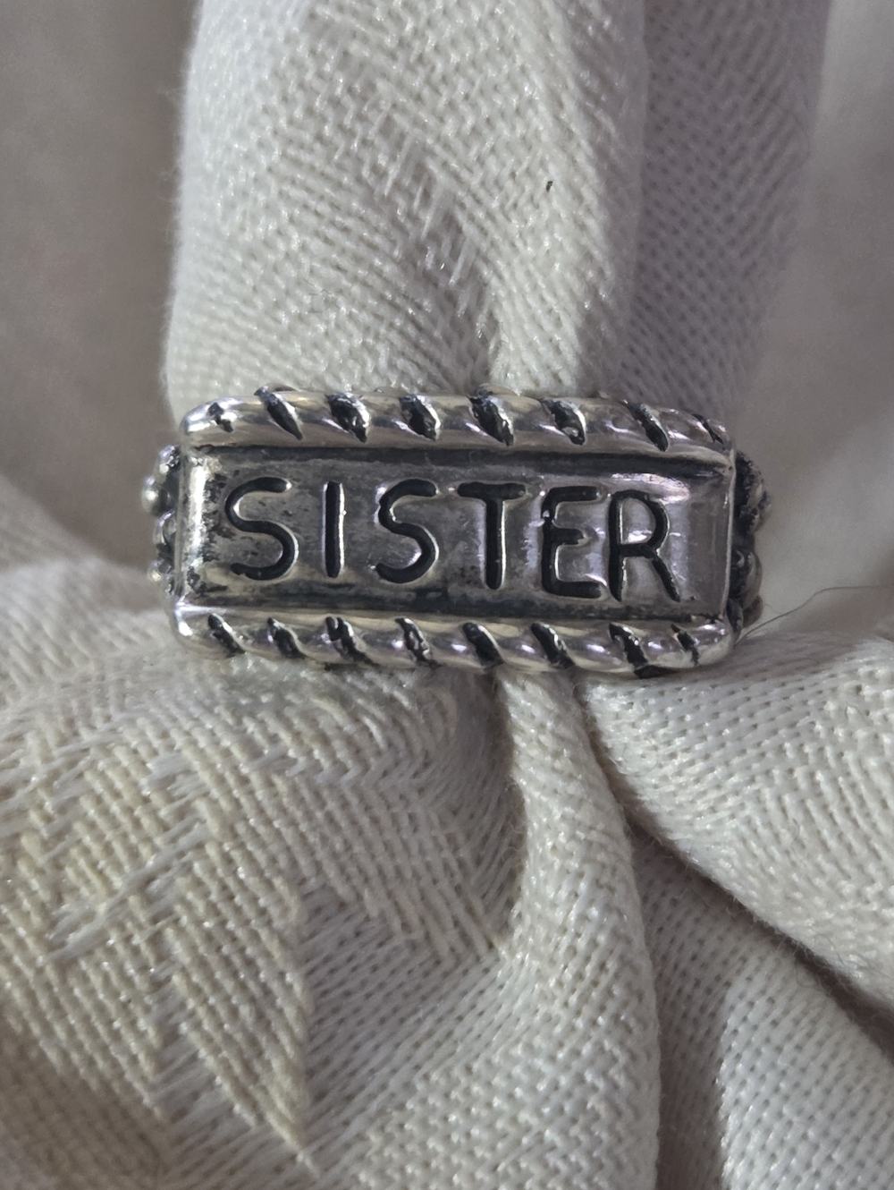 Dian Malouf SISTER Sterling Silver Ring, Size 8 - Picture 2 of 15